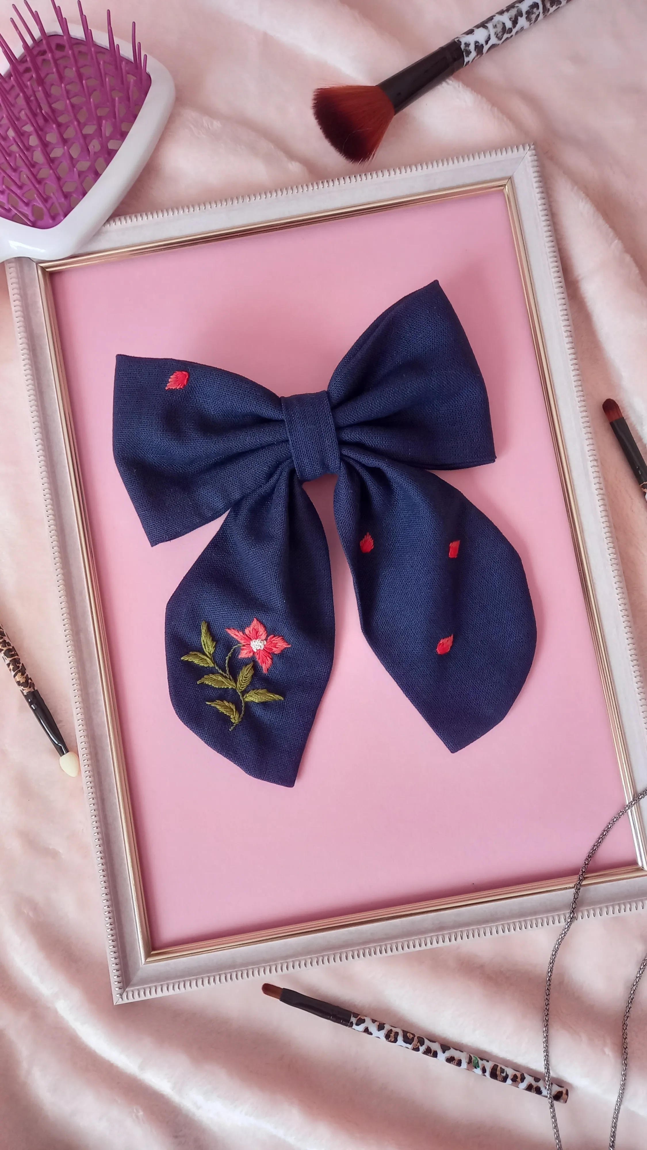 Бантик ручної роботи «Синій елеганс»