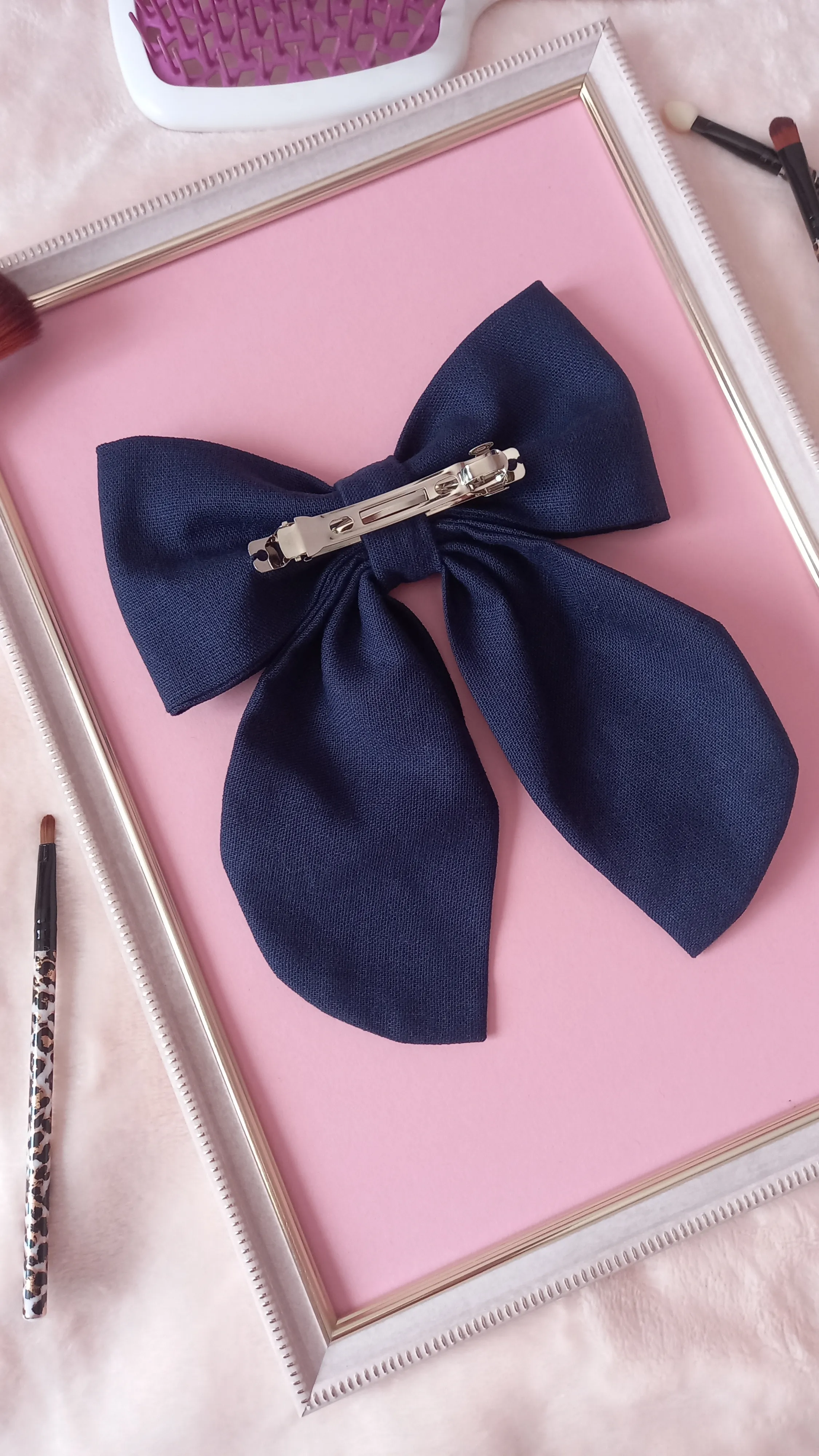 Бантик ручної роботи «Синій елеганс» — фото 2