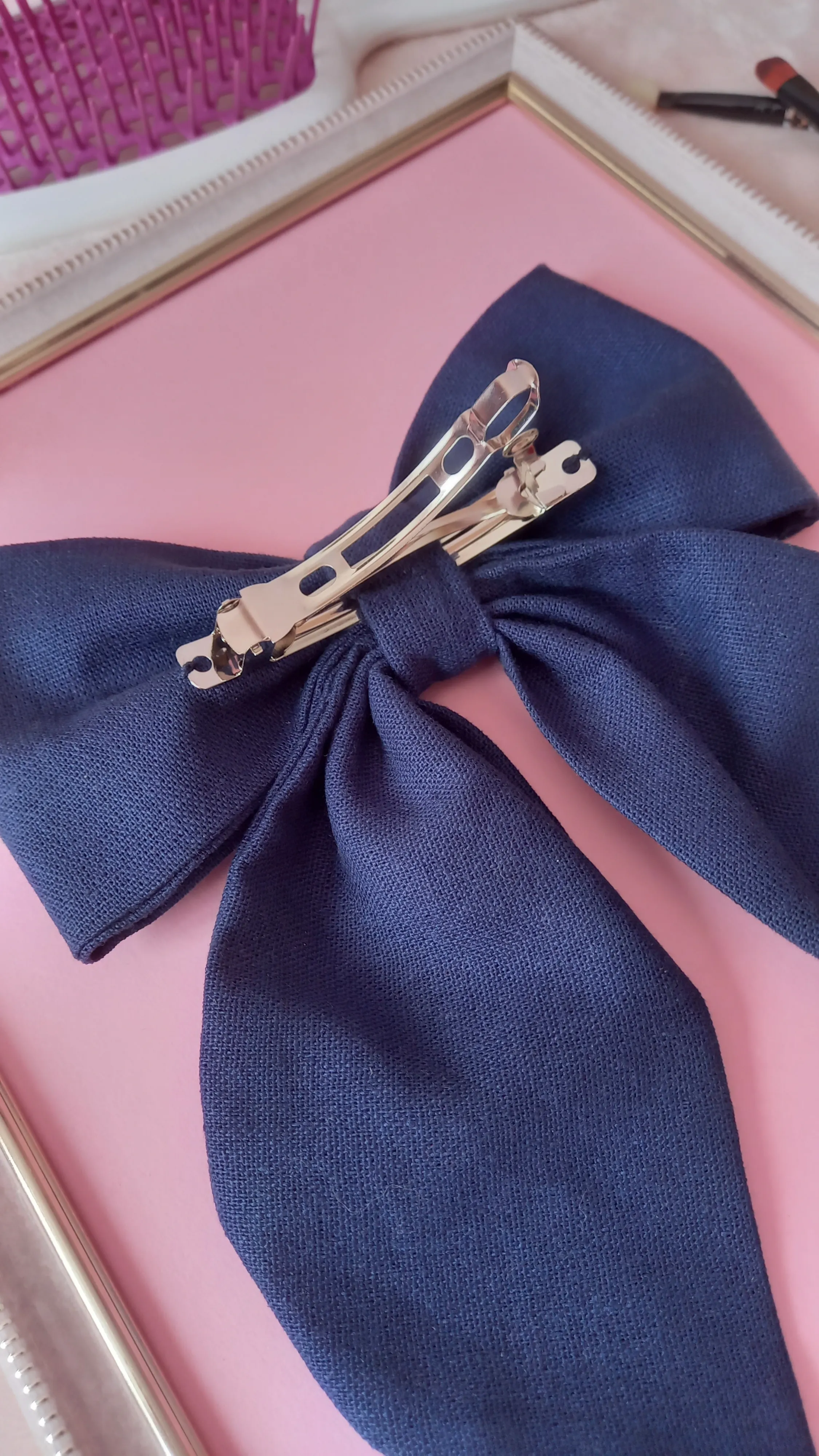 Бантик ручної роботи «Синій елеганс» — фото 4